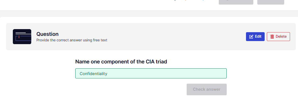 Screenshot of the question settings in Lab Builder, with 