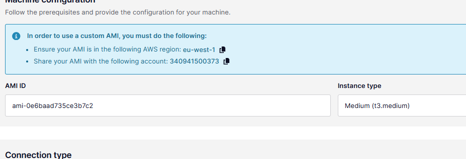 Screenshot of the Lab Builder machine configuration editor with 